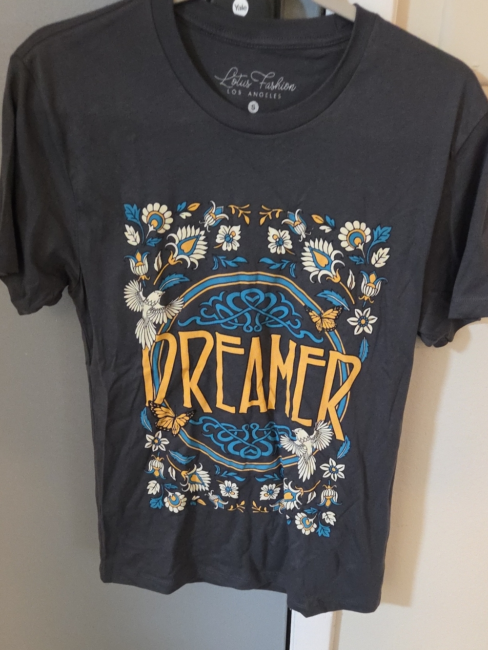 Lotus Fashion Men's 'Dreamer' Graphic T-Shirt in Charcoal